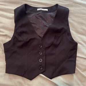 Abercrombie & Fitch Black Buttoned Vest Top